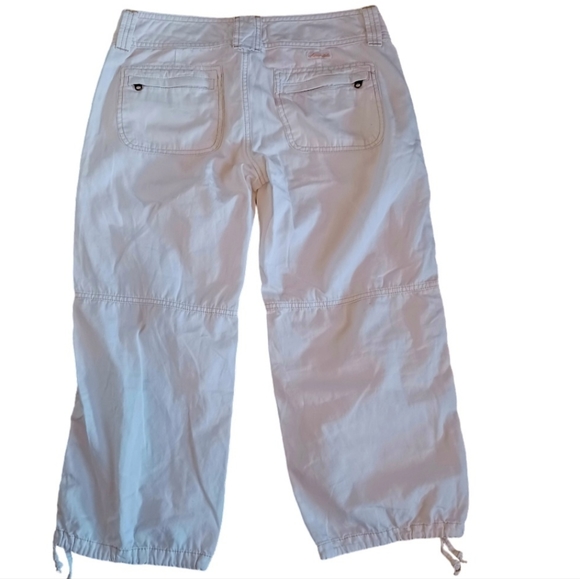 Vintage Y2K Aeropostale White Low Rise Crop Cargo Utility Pants Small 5/6 - Picture 2 of 3